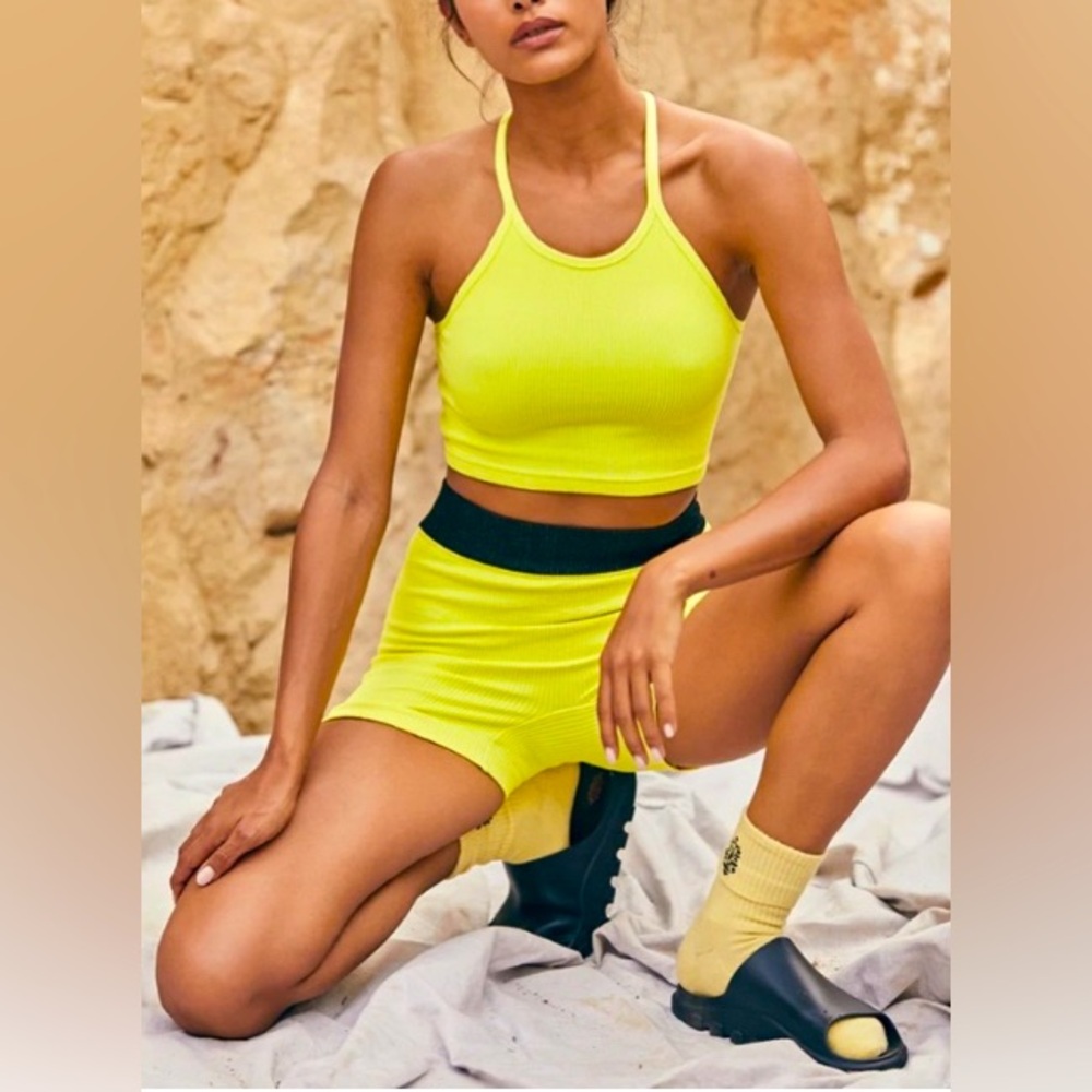 Free people ribbed crop run tanktop